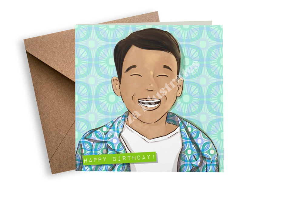 Smiling Birthday Boy Card – Celebration Illustration