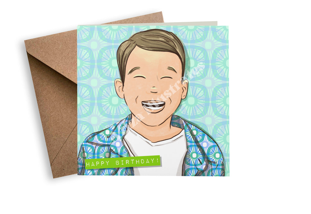 Smiling Birthday Boy Card – Celebration Illustration