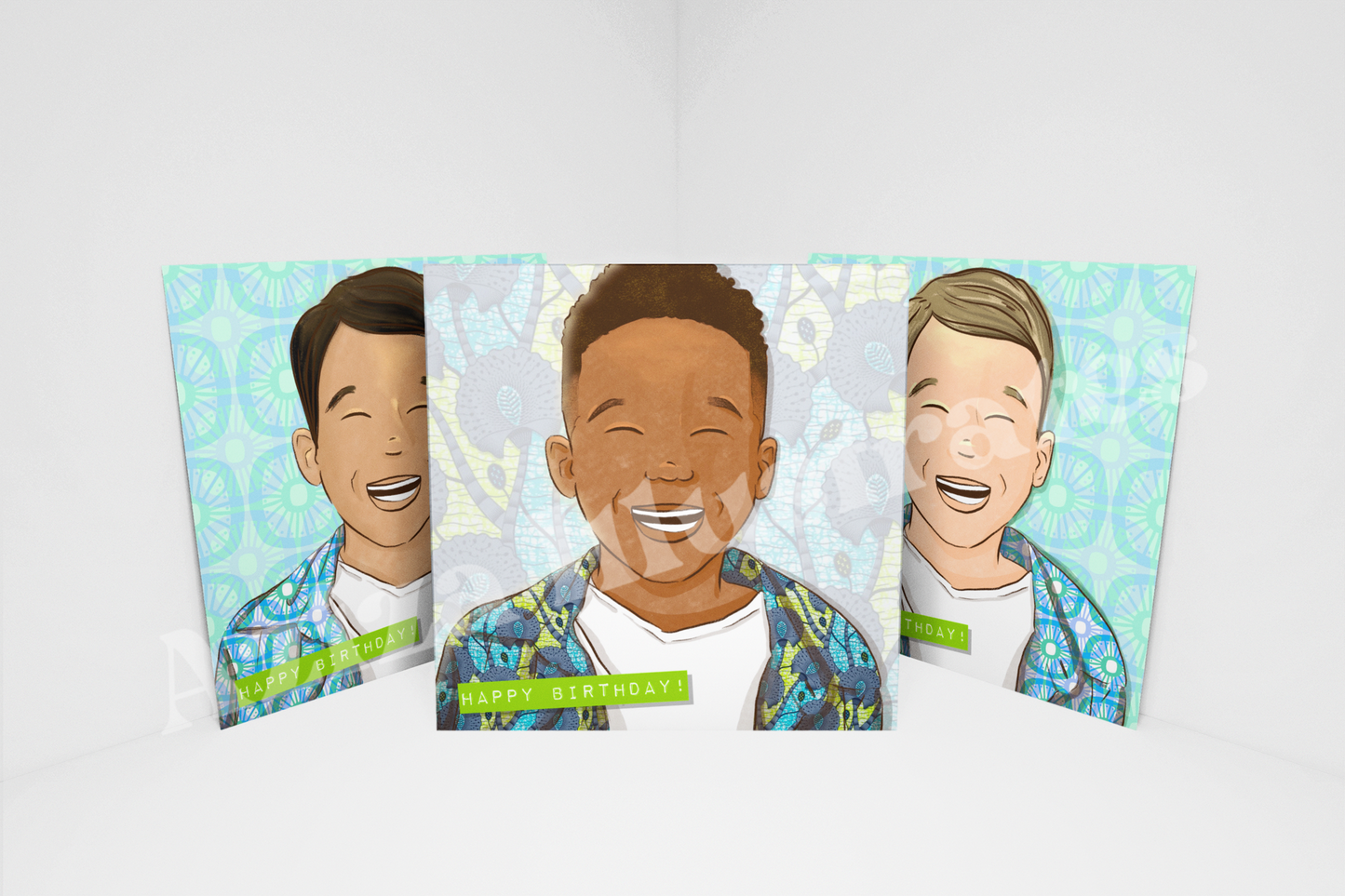 Smiling Birthday Boy Card – Celebration Illustration