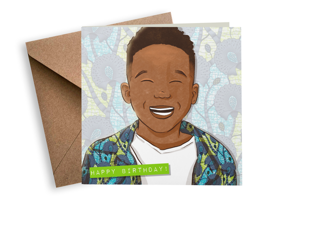 Smiling Birthday Boy Card – Celebration Illustration